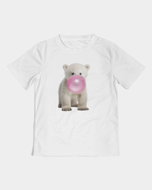 Pink Please! Bubblegum and a Baby Polar Bear Kids  All-Over Print Tee