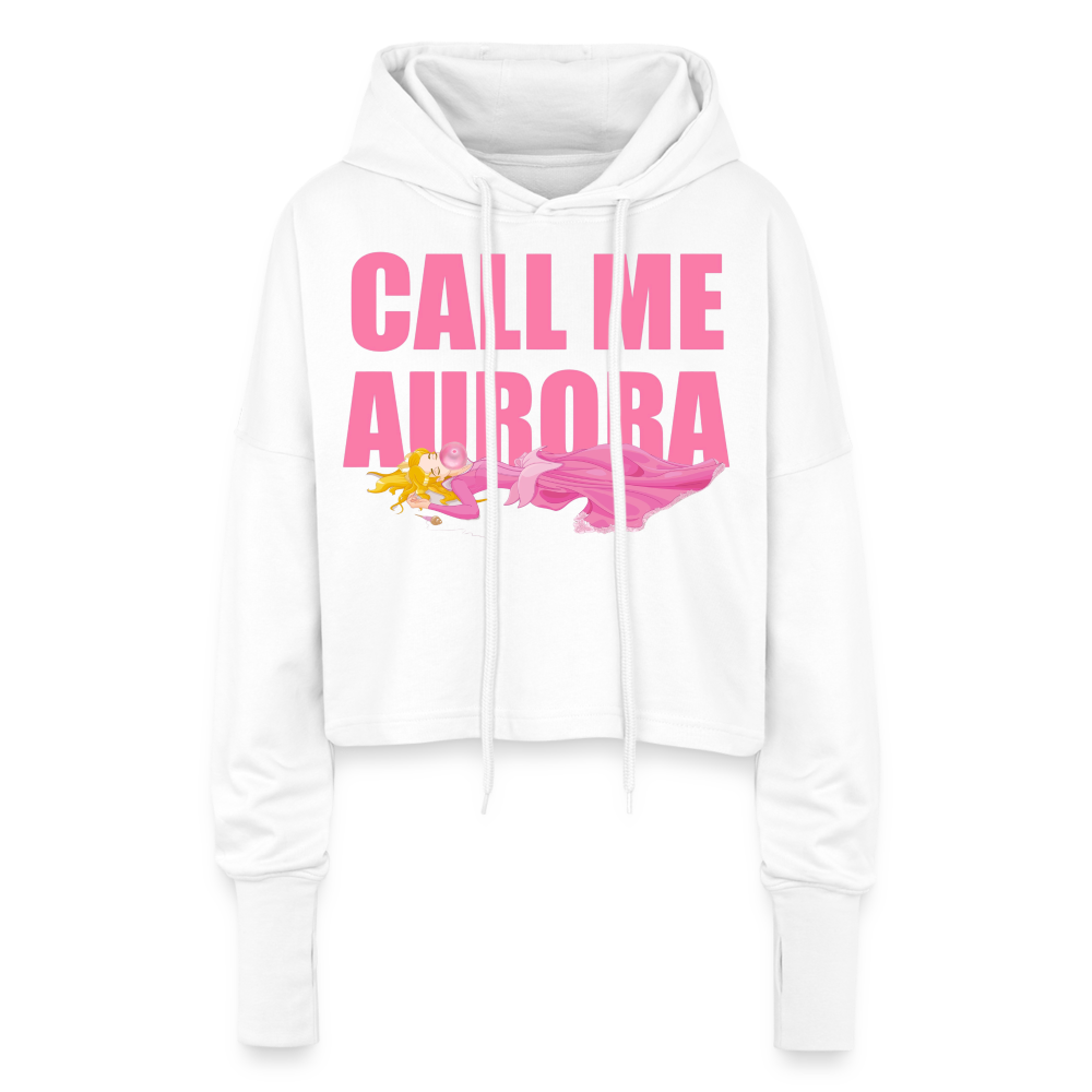 DOLLY® Call Me Aurora Cropped Women’s Hoodie - white