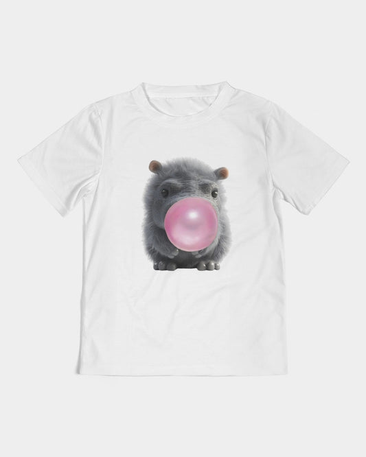 Pink Please! Bubblegum and a Baby Hippo Kids  All-Over Print Tee