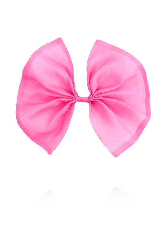 DOLLY PINK PLEASE! BIG ORGANZA HAIR BOW Aurora Bubblegum pink