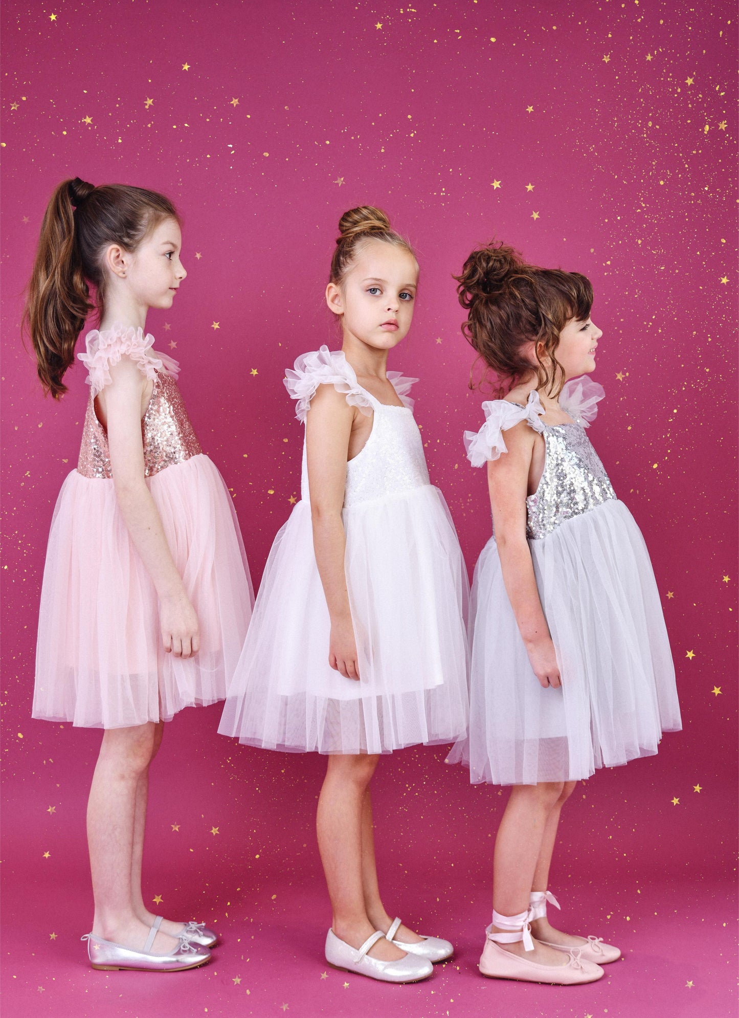 DOLLY UNIVERSE SEQUIN GLITTER GALAXY TUTU DRESS pink