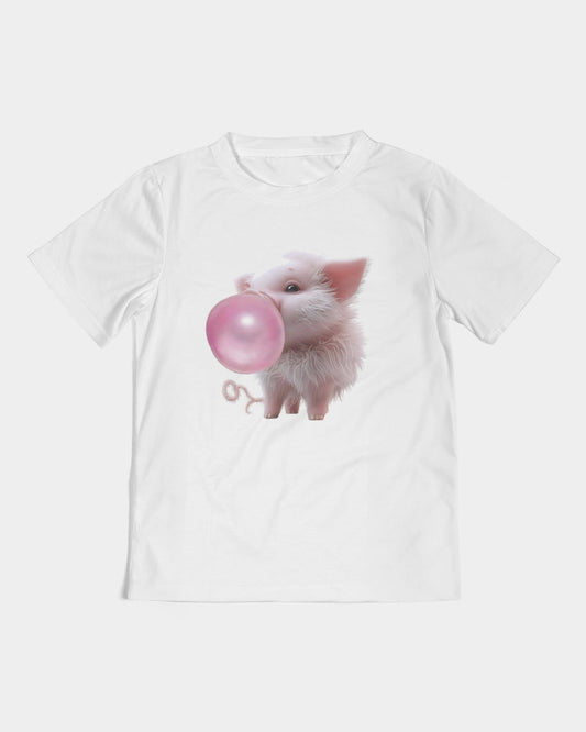 Pink Please! Bubblegum and a Baby Pig Kids  All-Over Print Tee