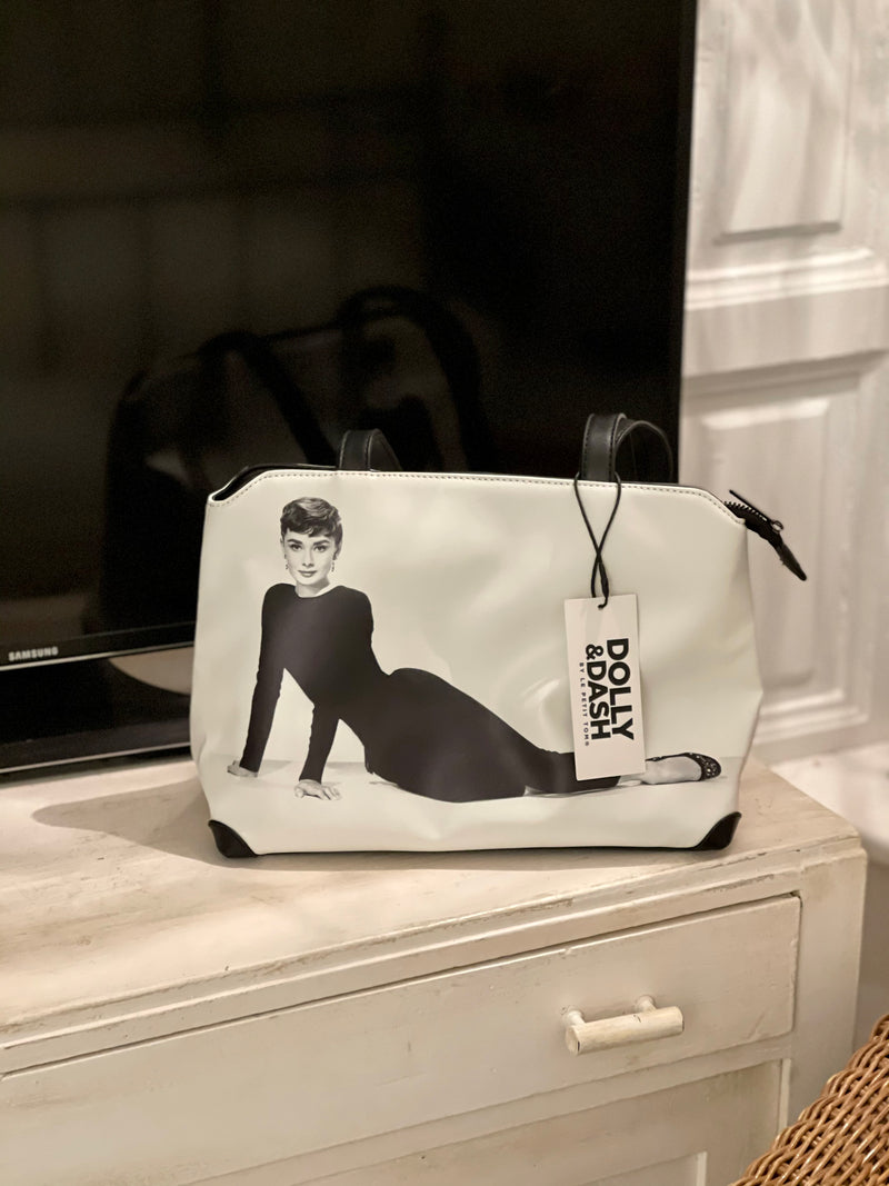 Audrey Hepburn Photo Collage Signature Tote Shoulder Bag Purse Handbag