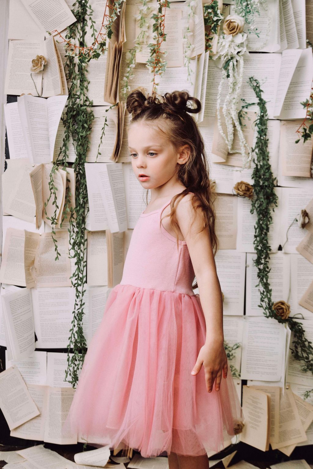 DOLLY by Le Petit Tom ® RIB COTTON TUTU DRESS pink