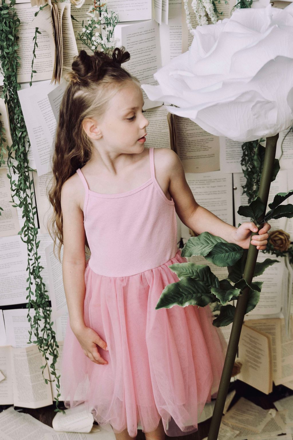 DOLLY by Le Petit Tom ® RIB COTTON TUTU DRESS pink