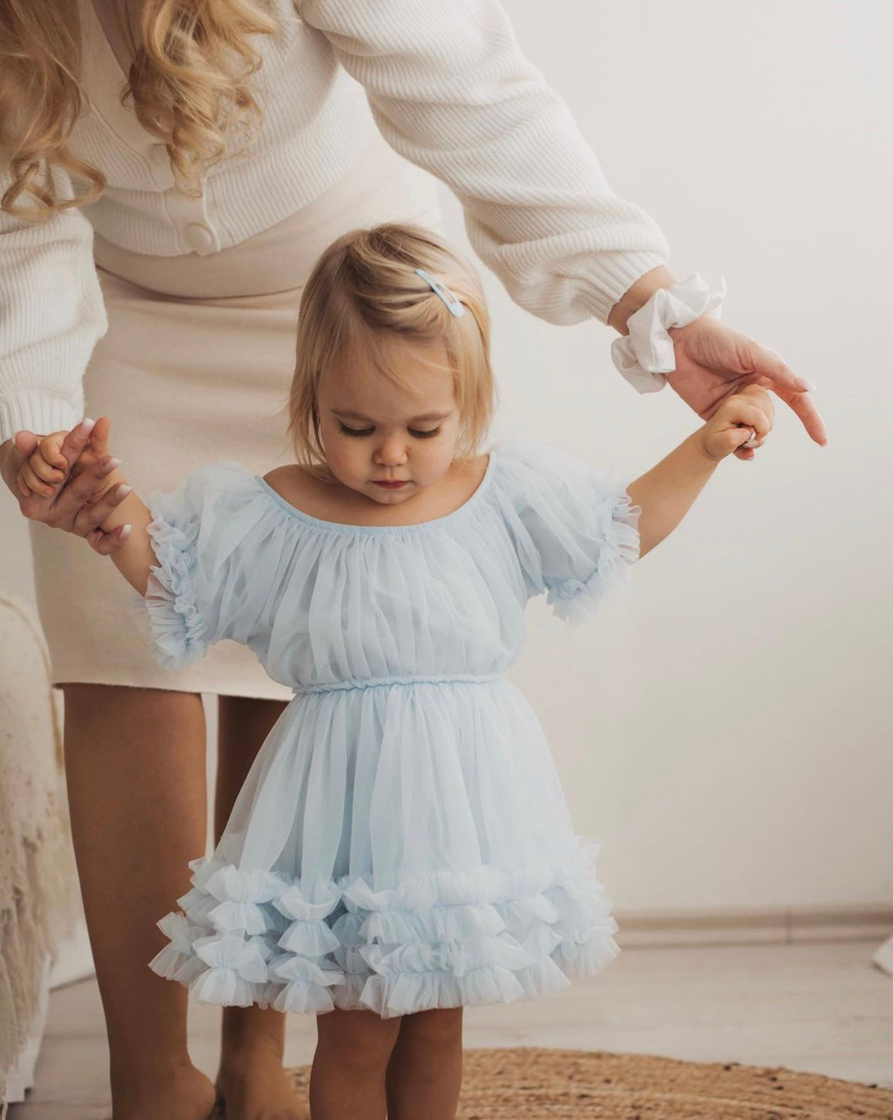 Light blue best sale frilly dress