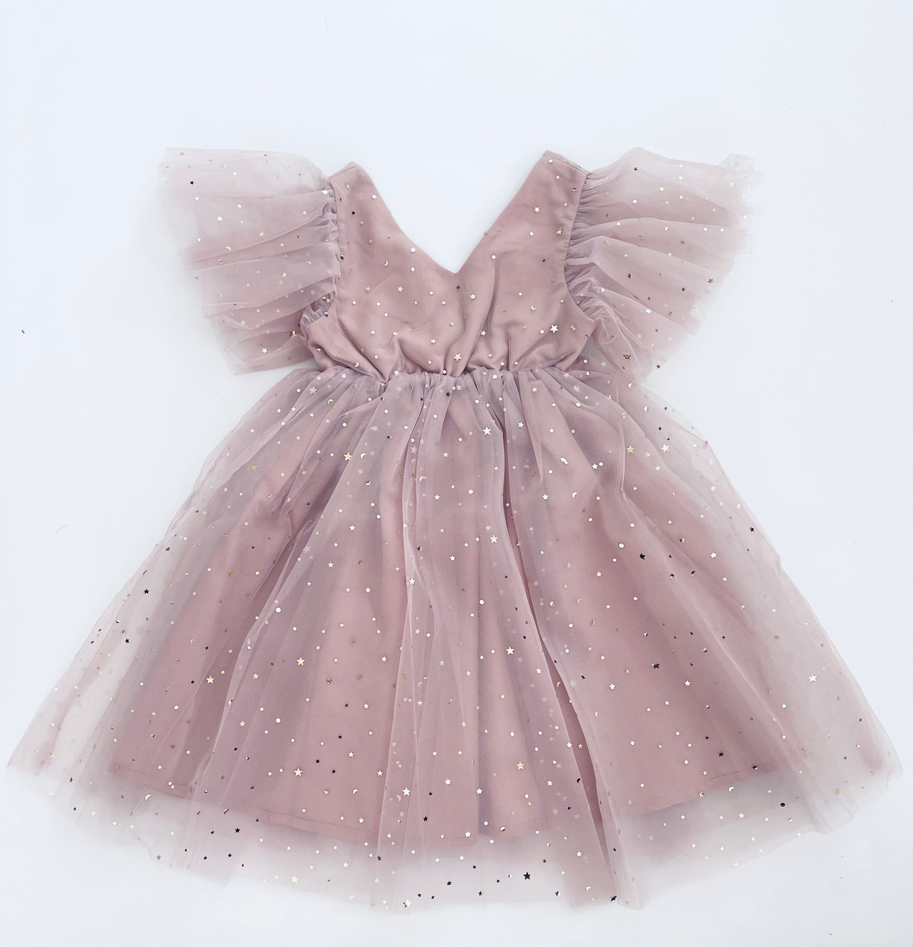 DOLLY ® STARS & MOON ⭐️ 🌙TULLE PRINCESS DRESS dusty violet – DOLLY by Le  Petit Tom ®