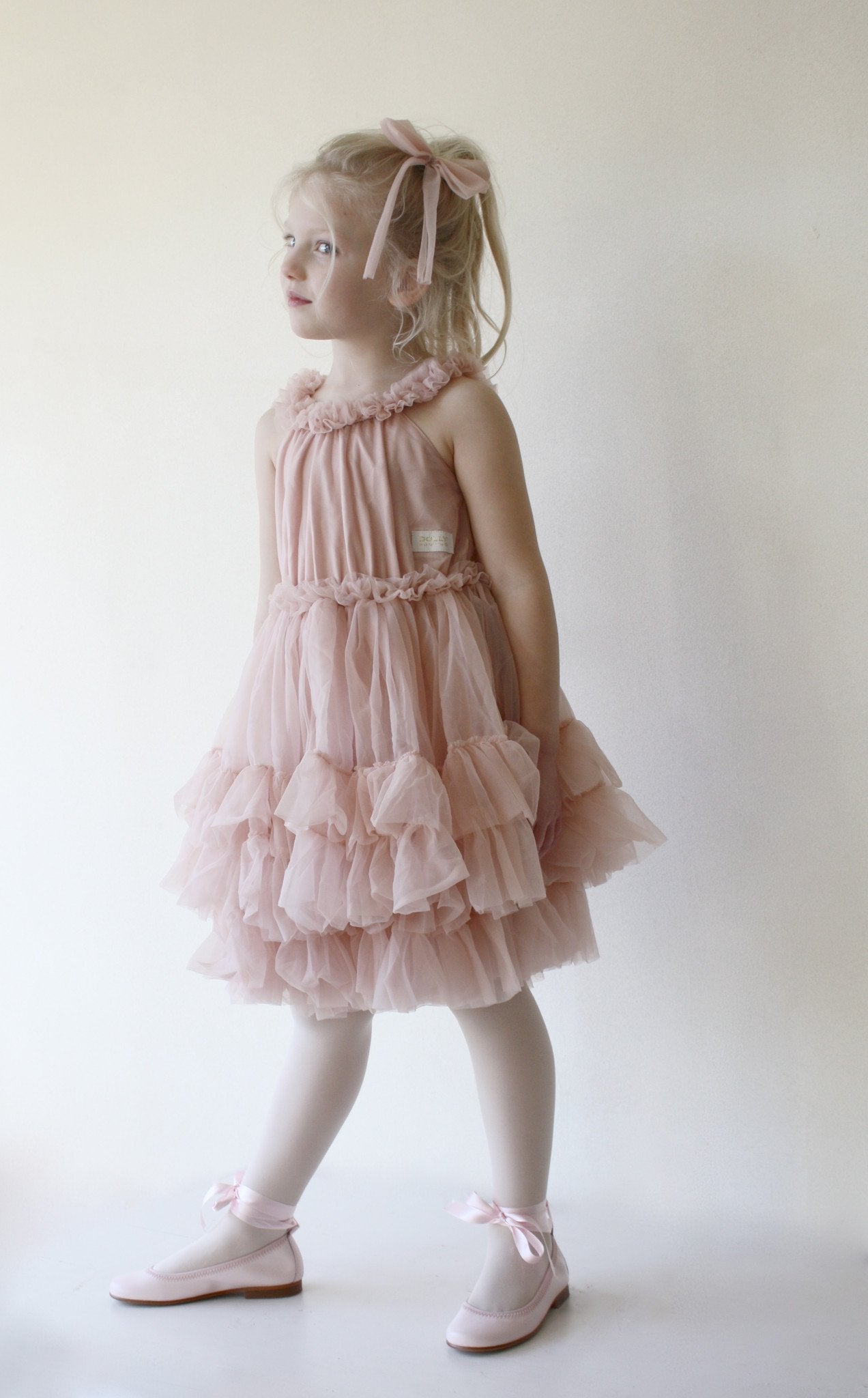 DOLLY by Le Petit Tom ® RUFFLED CHIFFON DANCE DRESS ballet pink