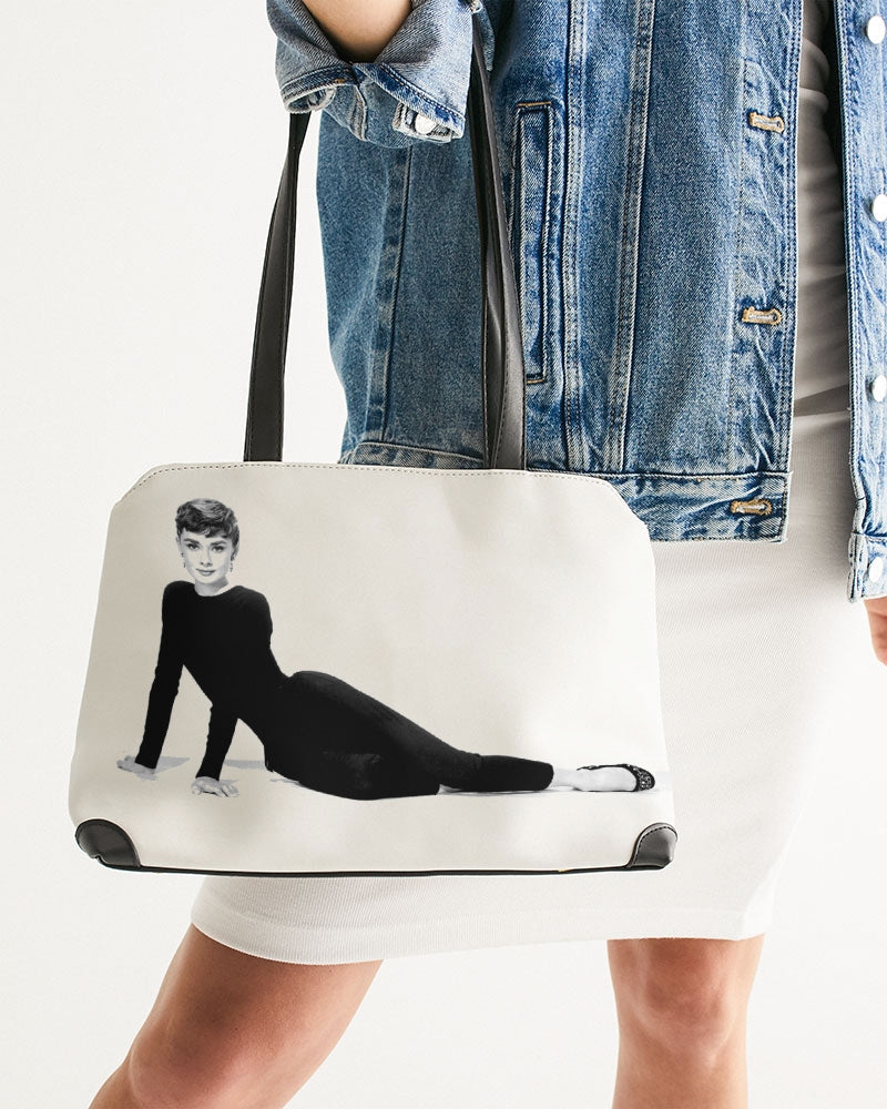 Audrey Hepburn Blowing Bubbles Printed Handbag Classic High Capacity Women  Shoulder Bag Eco Reusable Shopping Bag Custom Pattern